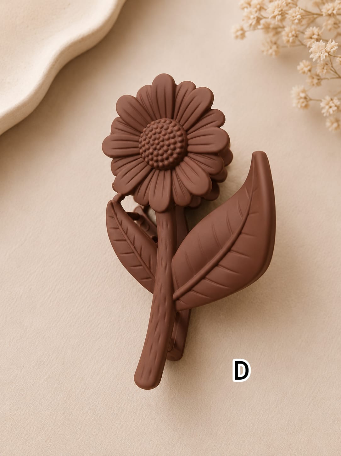 Flower Shaped Matte Finish Medium Size Hair Claw - Korean Fashion - BC19