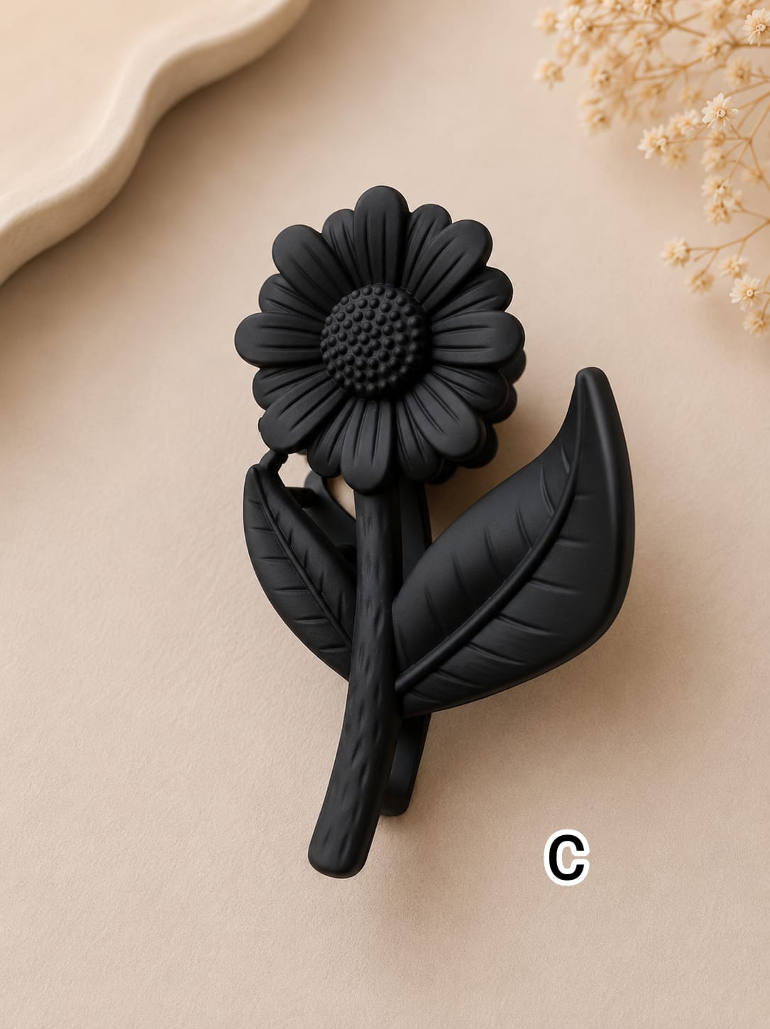 Flower Shaped Matte Finish Medium Size Hair Claw - Korean Fashion - BC19