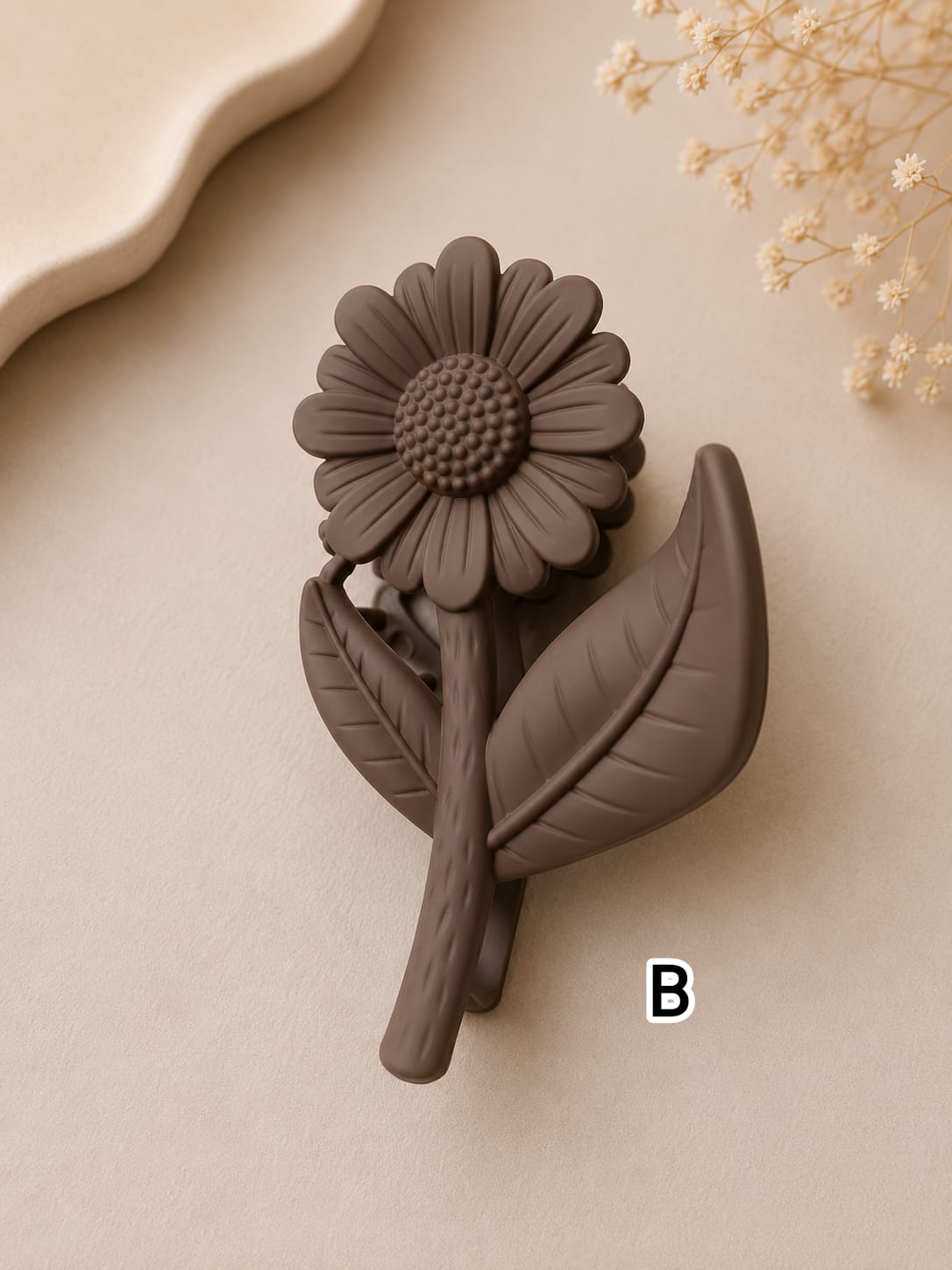 Flower Shaped Matte Finish Medium Size Hair Claw - Korean Fashion - BC19