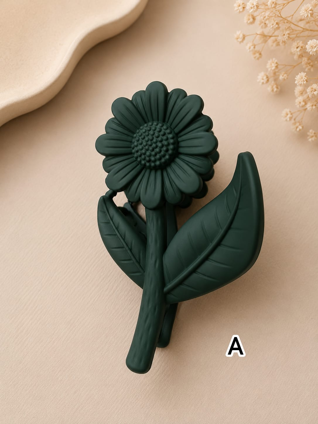 Flower Shaped Matte Finish Medium Size Hair Claw - Korean Fashion - BC19