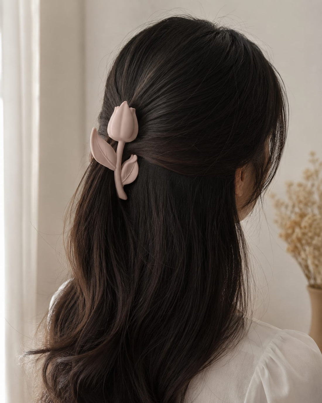Flower Shaped Matte Finish Medium Size Hair Claw - Korean Fashion - BC10