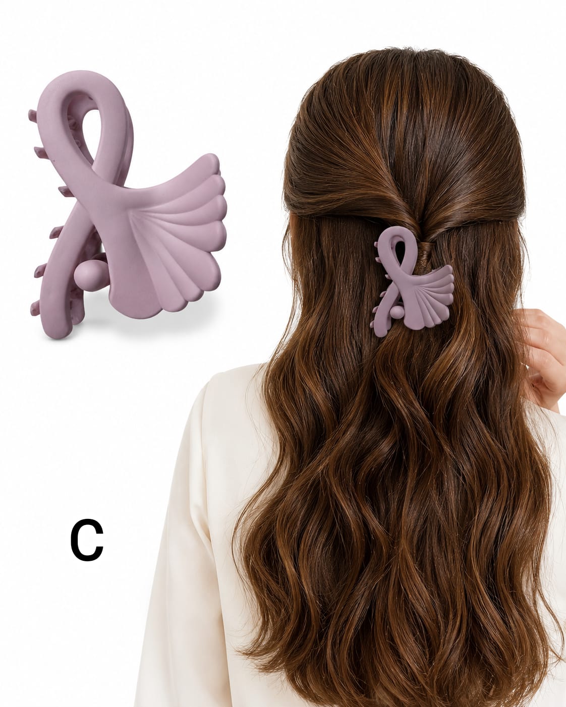 Matte Finish Medium Size Hair Claw - Korean Fashion - BC11