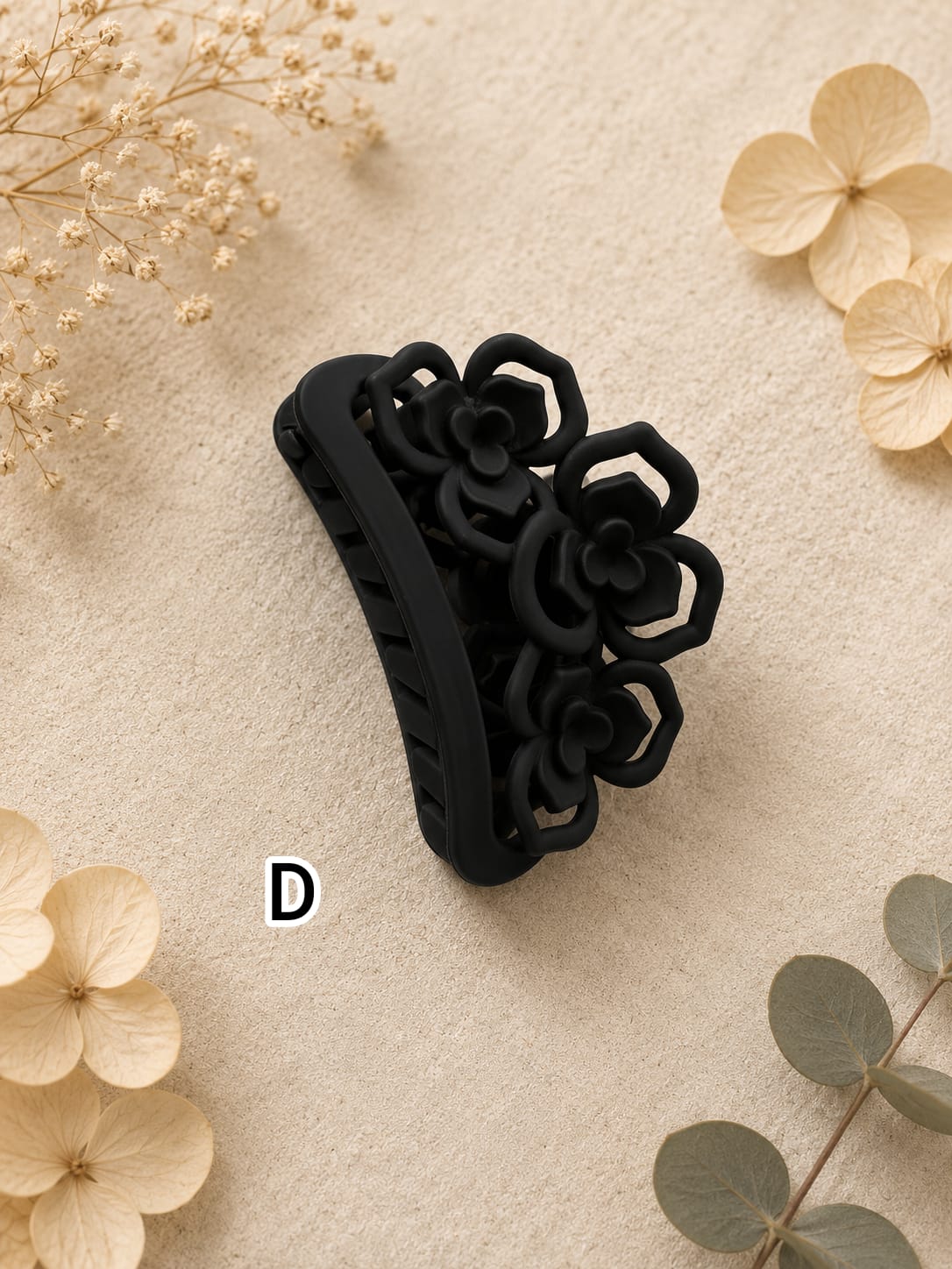Flower Shaped Matte Finish Medium Size Hair Claw - Korean Fashion - BC7