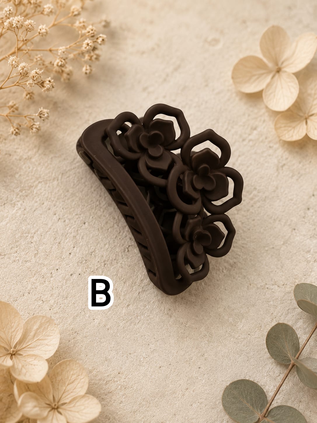 Flower Shaped Matte Finish Medium Size Hair Claw - Korean Fashion - BC7