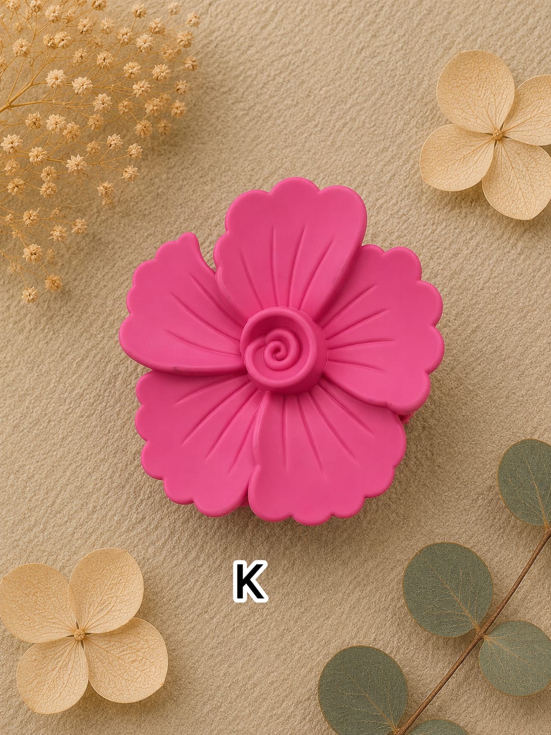 Flower Shaped Matte Finish Medium Size Hair Claw - Korean Fashion - BC9
