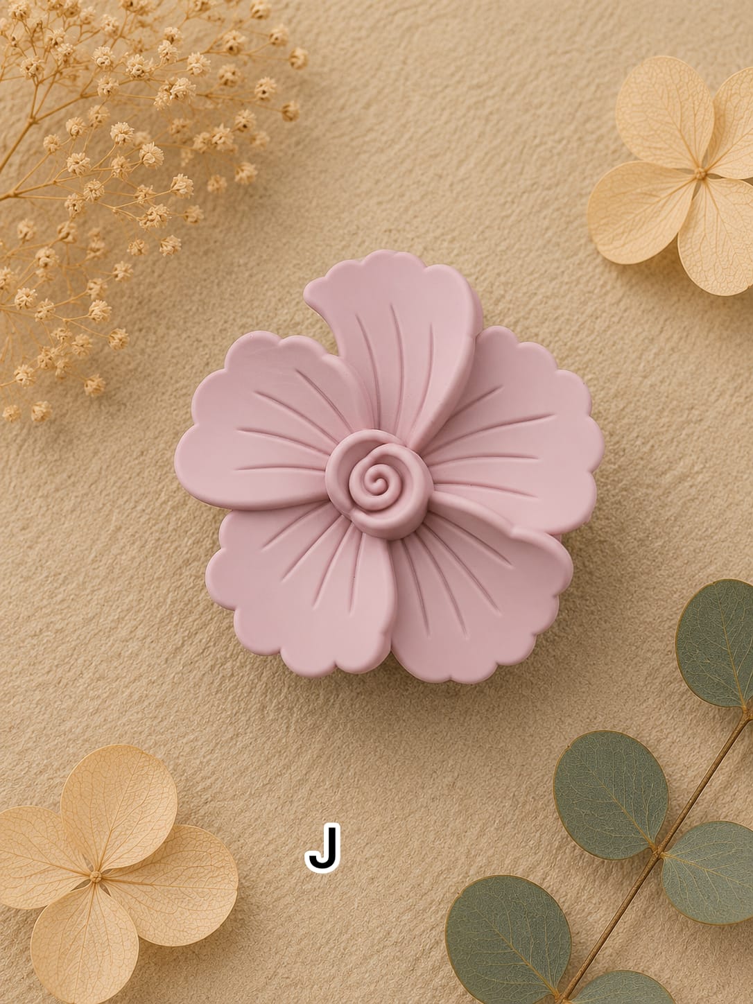 Flower Shaped Matte Finish Medium Size Hair Claw - Korean Fashion - BC9