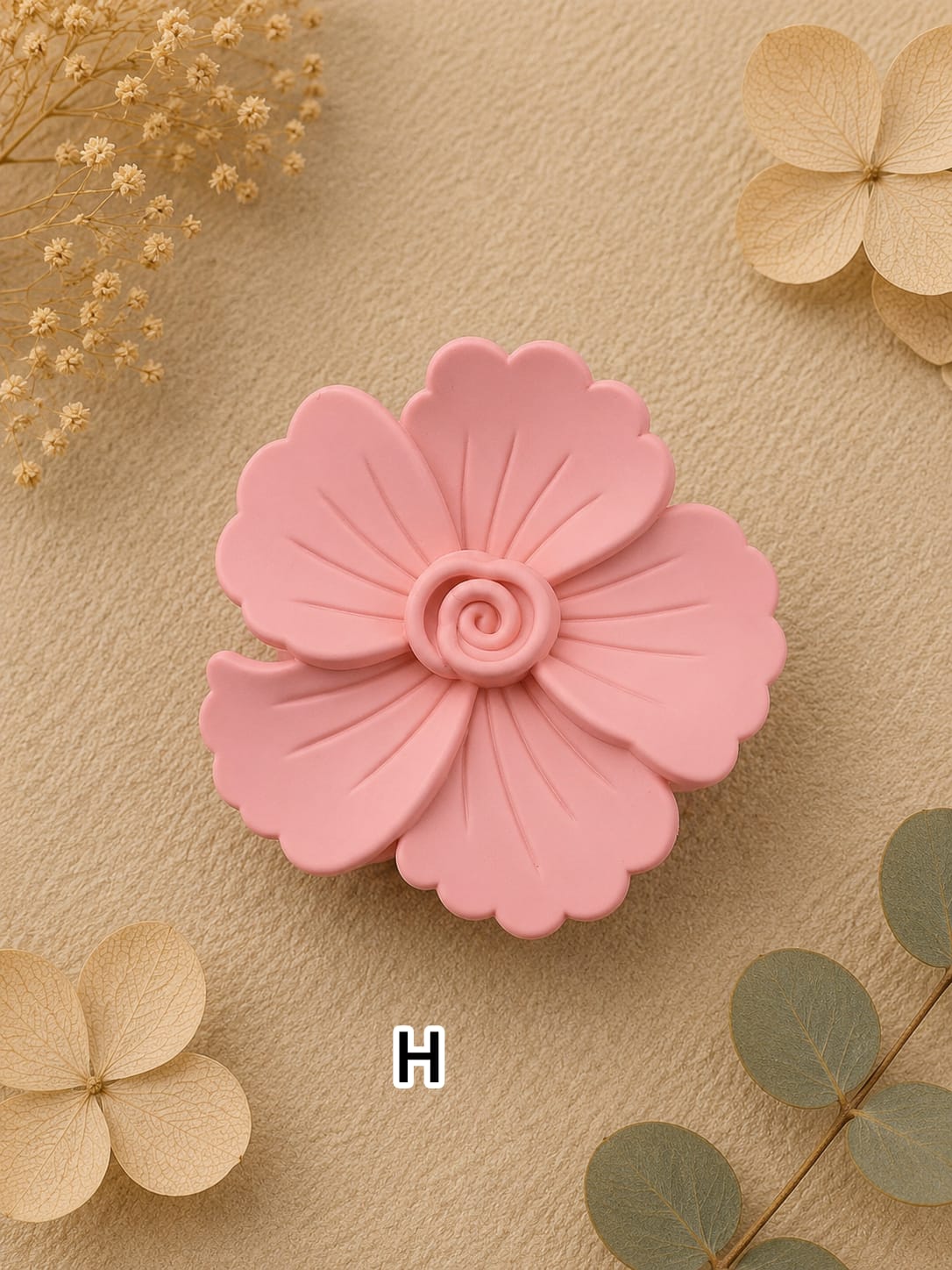 Flower Shaped Matte Finish Medium Size Hair Claw - Korean Fashion - BC9