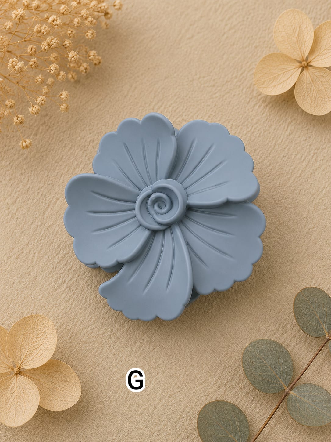 Flower Shaped Matte Finish Medium Size Hair Claw - Korean Fashion - BC9