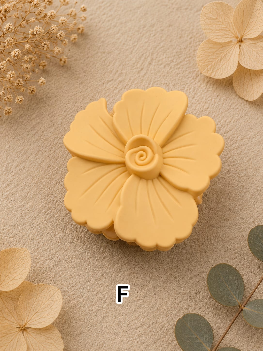 Flower Shaped Matte Finish Medium Size Hair Claw - Korean Fashion - BC9