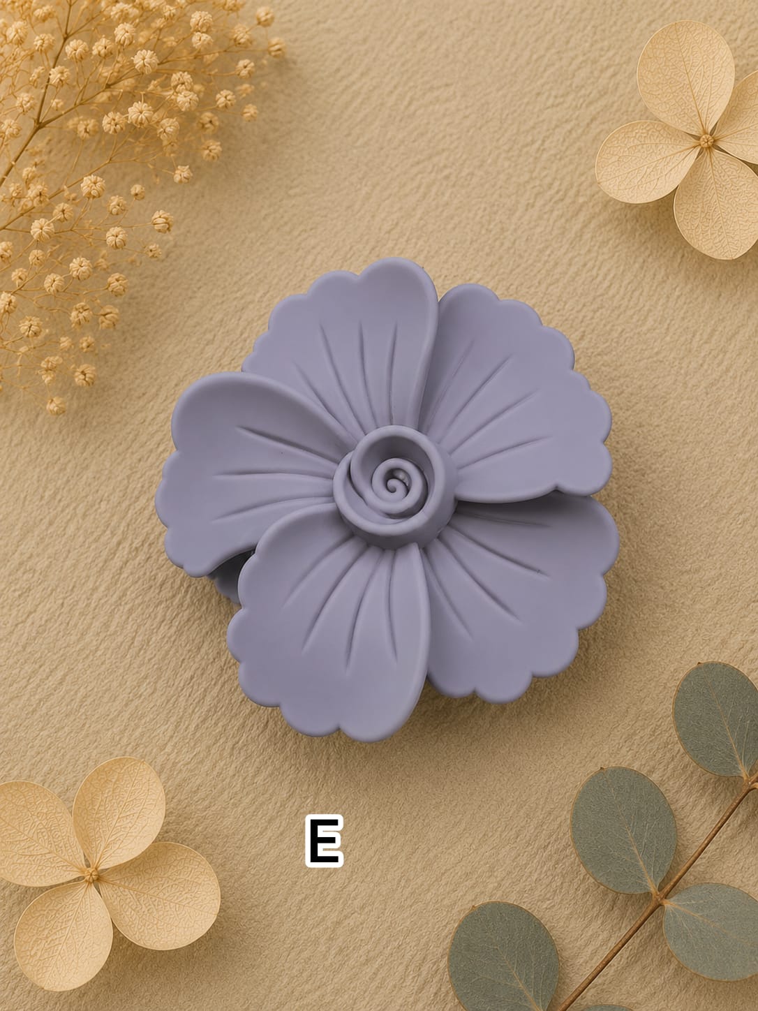 Flower Shaped Matte Finish Medium Size Hair Claw - Korean Fashion - BC9