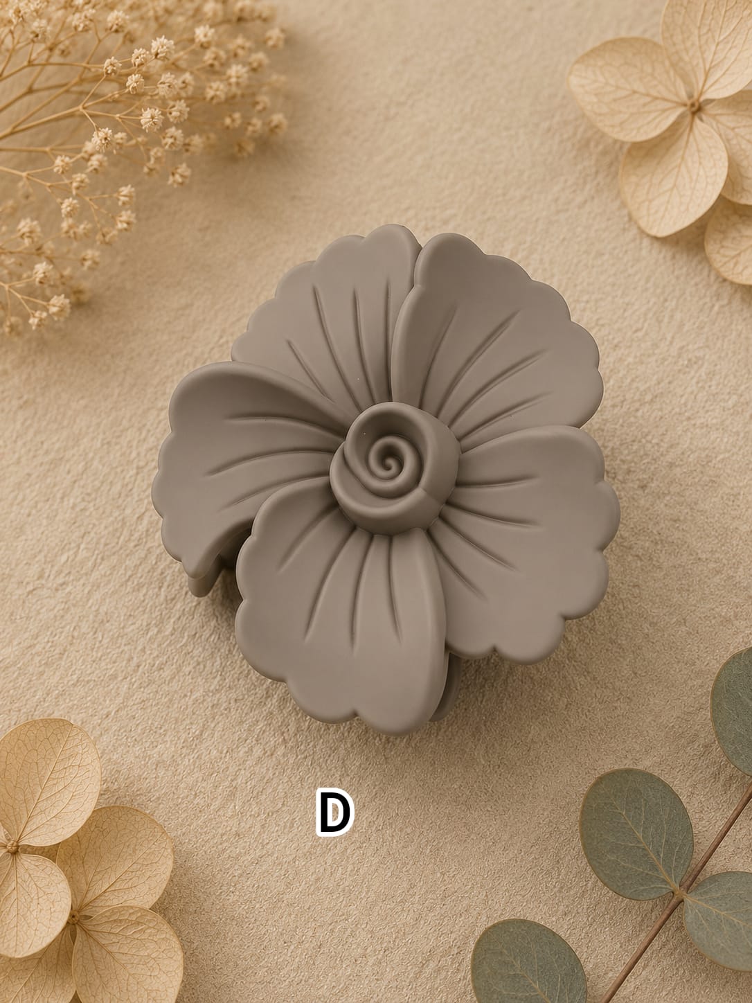 Flower Shaped Matte Finish Medium Size Hair Claw - Korean Fashion - BC9