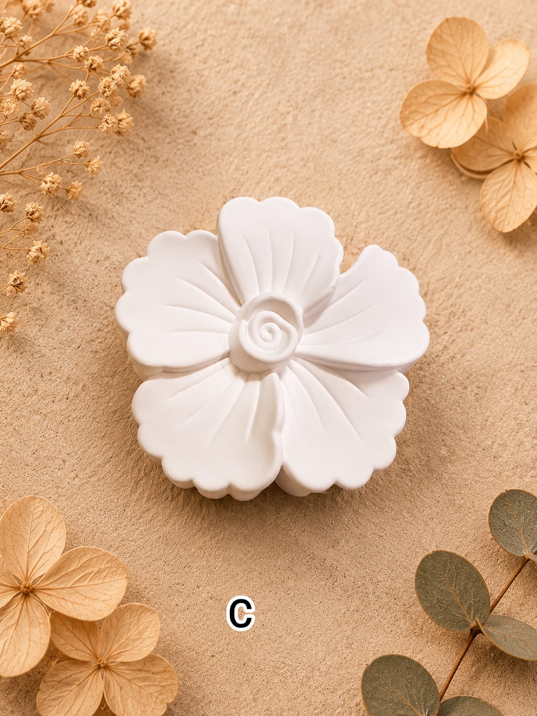 Flower Shaped Matte Finish Medium Size Hair Claw - Korean Fashion - BC9