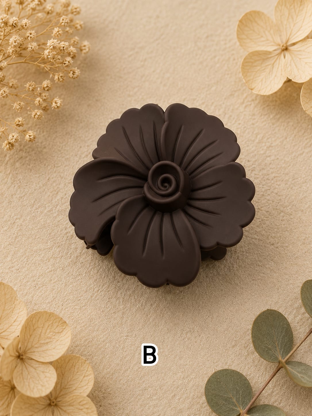 Flower Shaped Matte Finish Medium Size Hair Claw - Korean Fashion - BC9