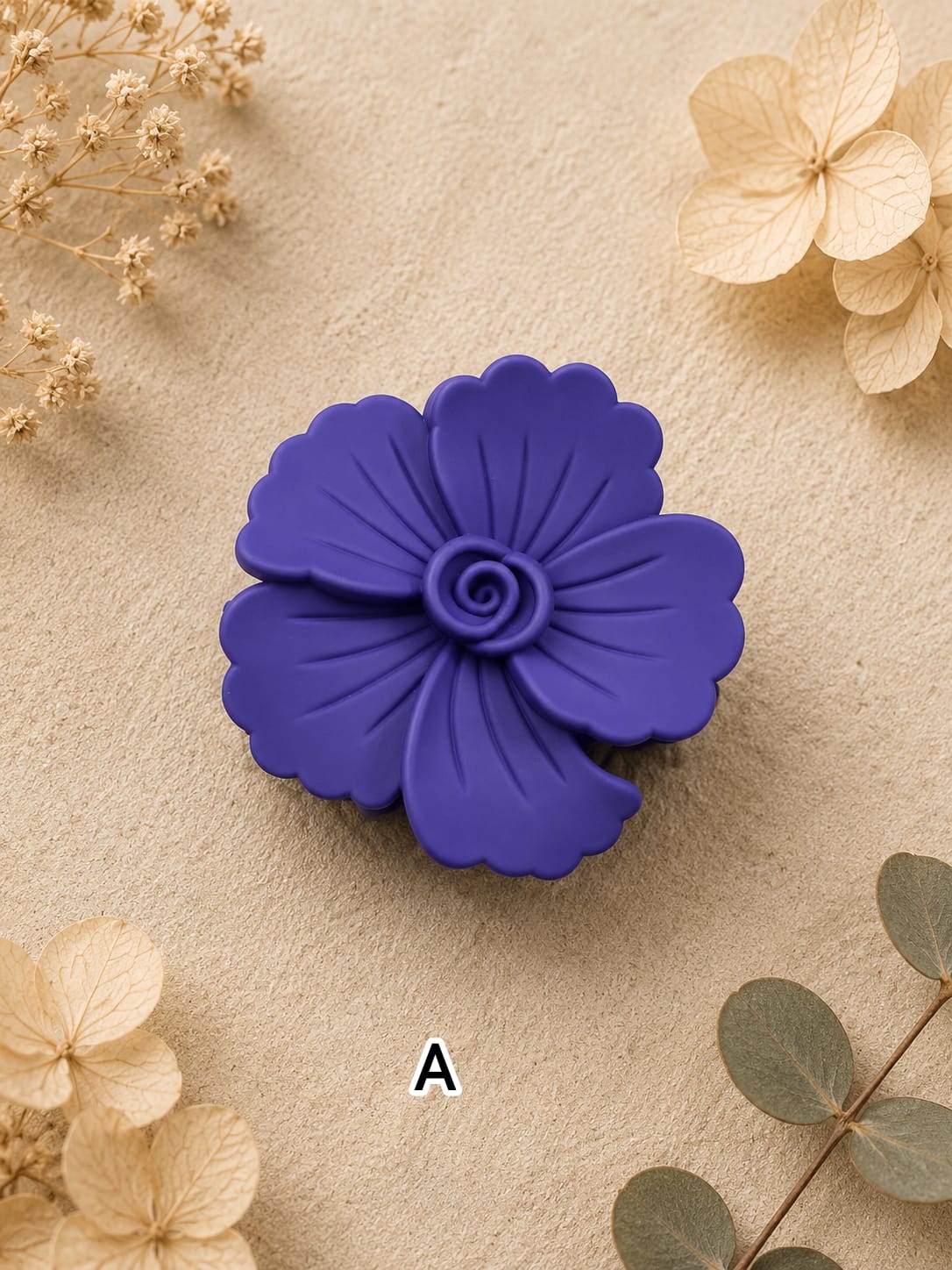 Flower Shaped Matte Finish Medium Size Hair Claw - Korean Fashion - BC9
