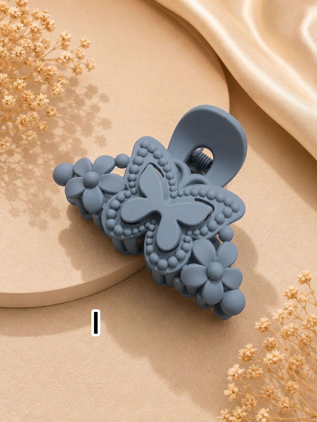 Flower Shaped Matte Finish Medium Size Hair Claw - Korean Fashion - BC8