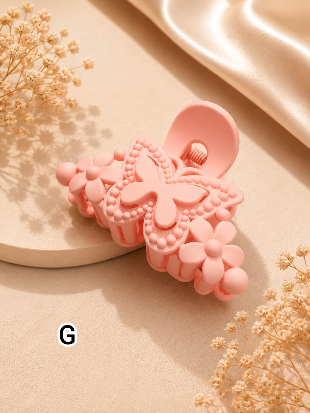 Flower Shaped Matte Finish Medium Size Hair Claw - Korean Fashion - BC8