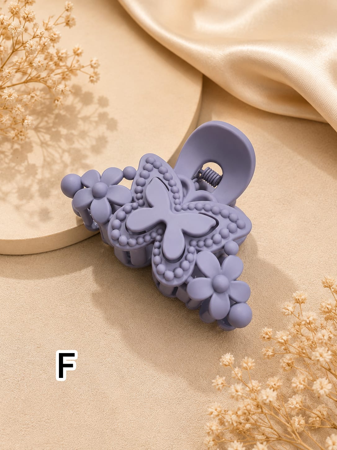 Flower Shaped Matte Finish Medium Size Hair Claw - Korean Fashion - BC8