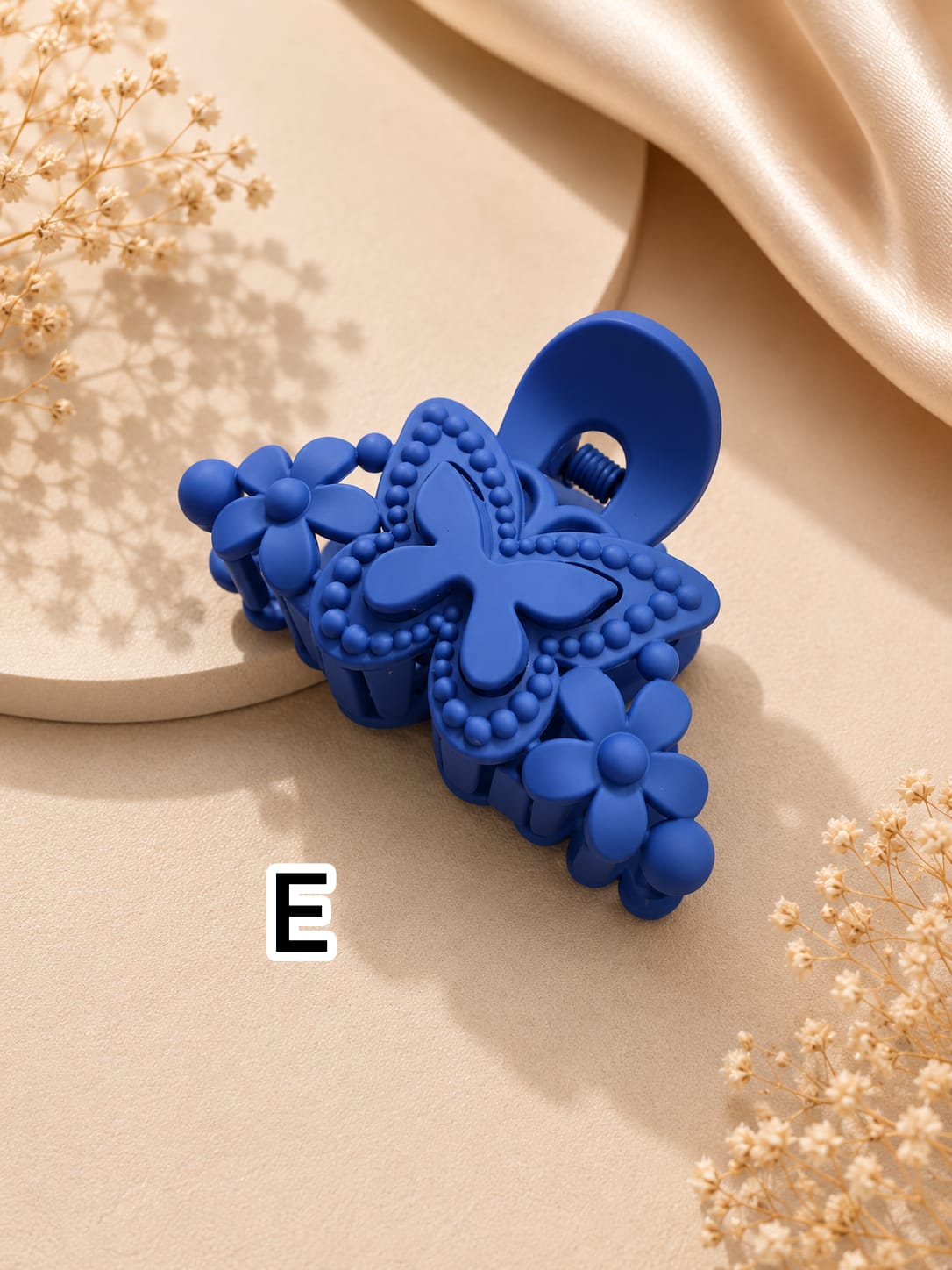 Flower Shaped Matte Finish Medium Size Hair Claw - Korean Fashion - BC8
