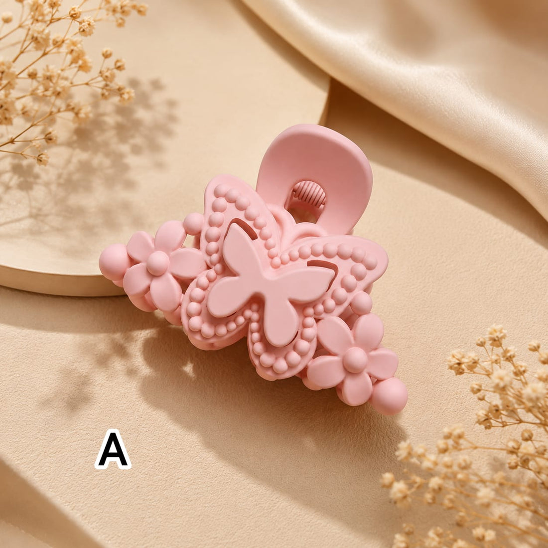 Flower Shaped Matte Finish Medium Size Hair Claw - Korean Fashion - BC8