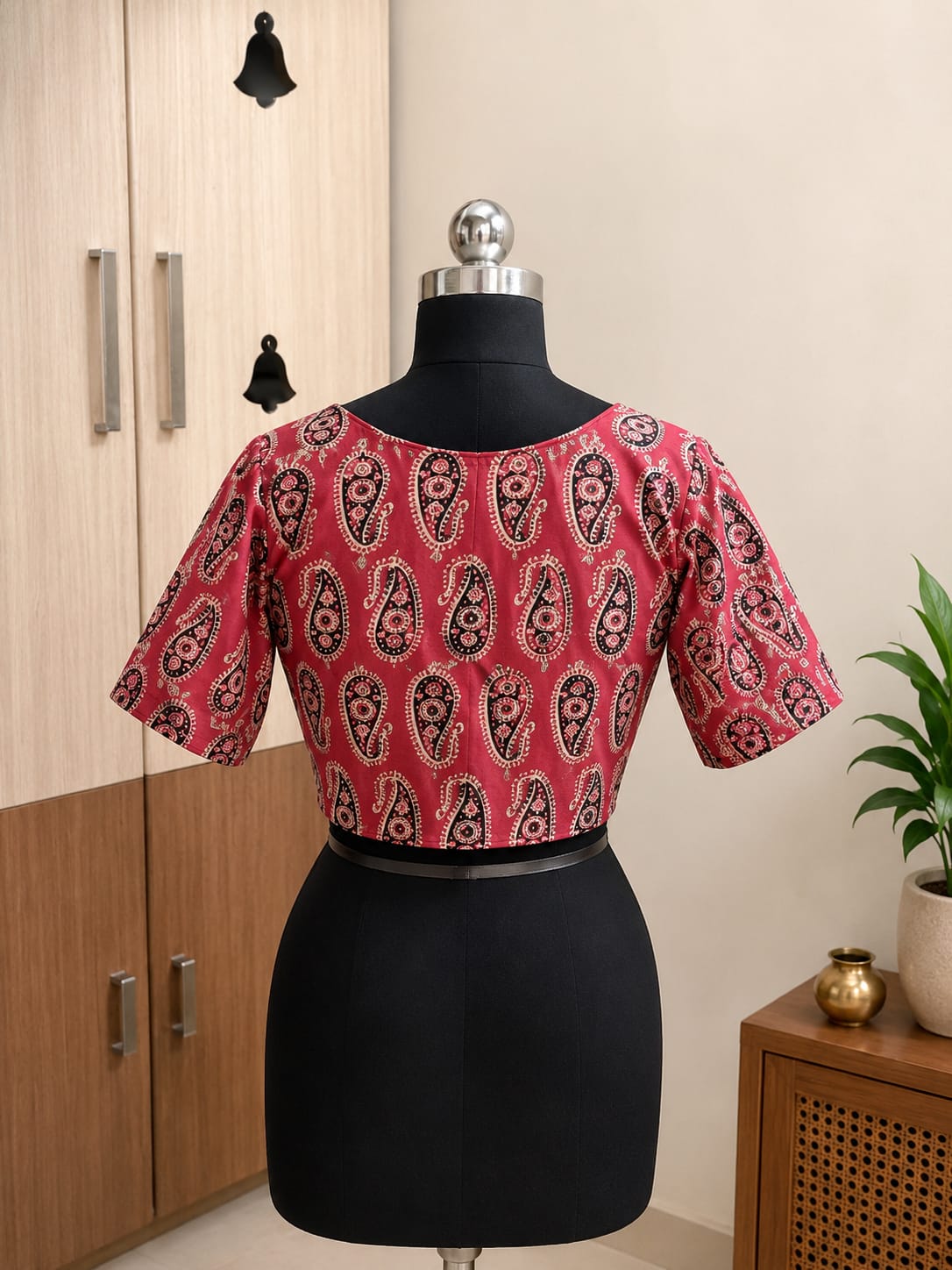 Red  Princess Cut Ready Made Blouse -CB003