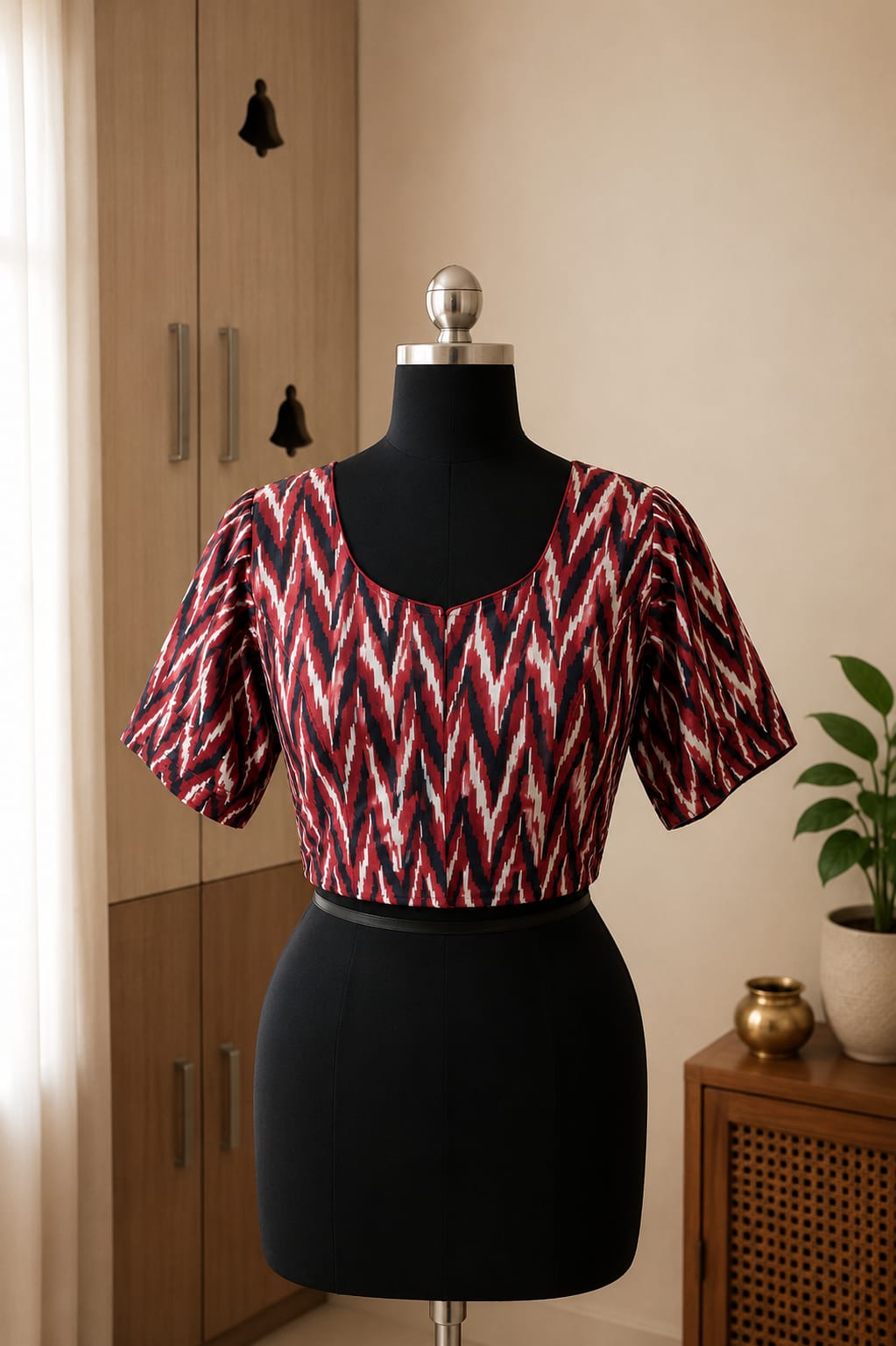 Maroon Princess Cut Ready Made Blouse -CB005
