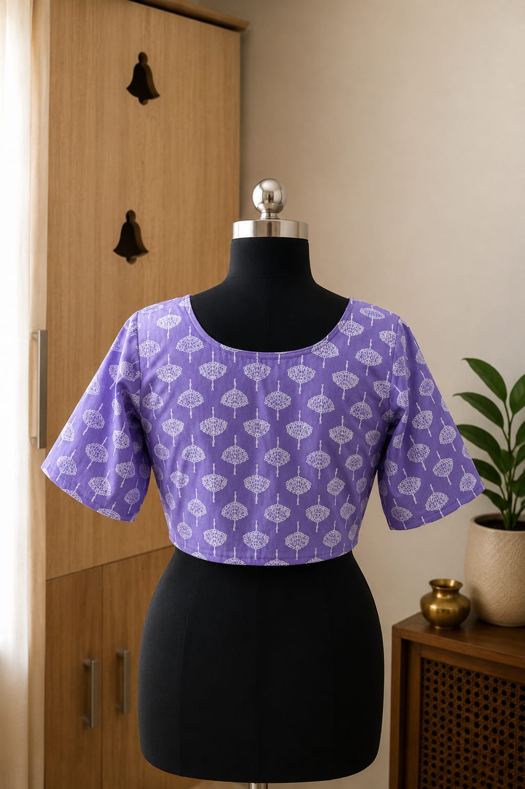 Lavender  Princess Cut Ready Made Blouse -CB009
