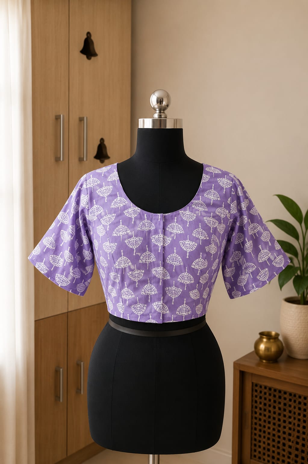 Lavender  Princess Cut Ready Made Blouse -CB009