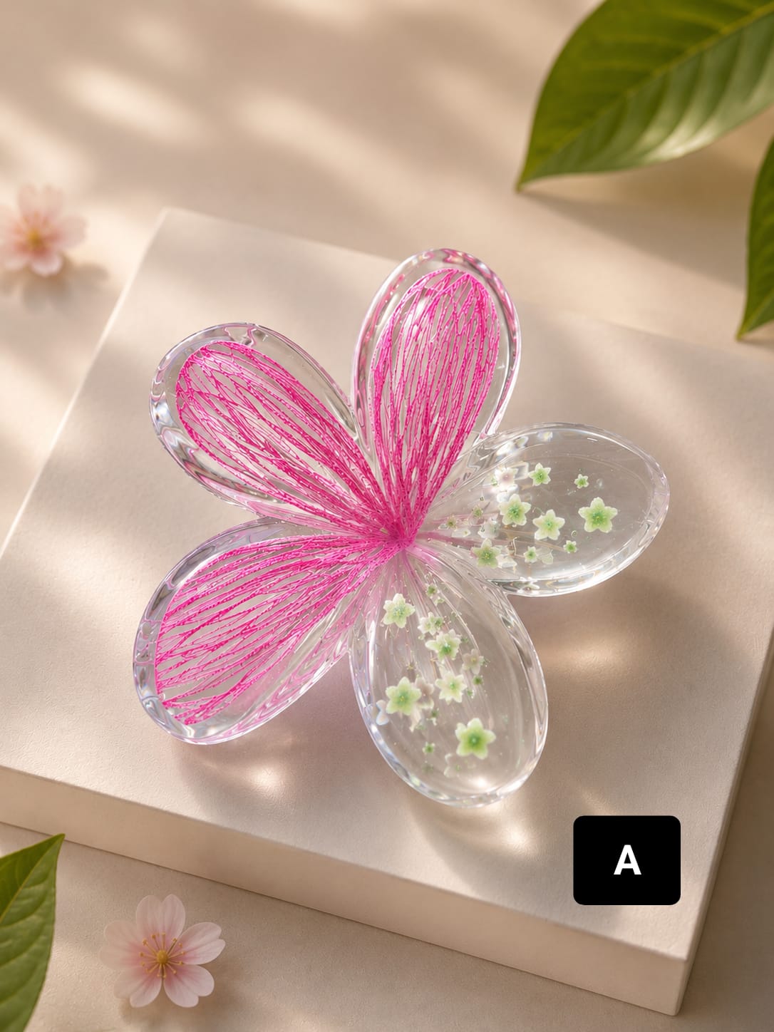 Flower Shaped Glossy Finish Large Size Hair Claw - Korean Fashion - BC4