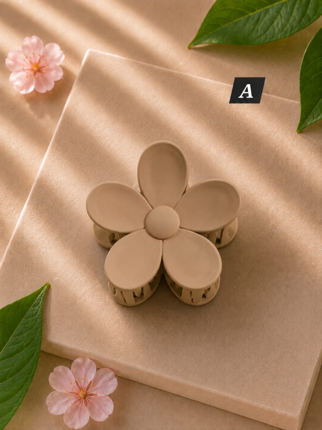 Flower Shaped Matte Finish Medium Size Hair Claw - Korean Fashion - BC3