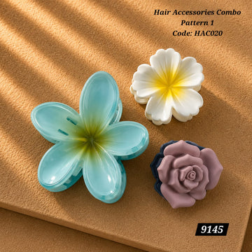Korean Hair Accessories Combo Trendy Claw Clips - HAC020