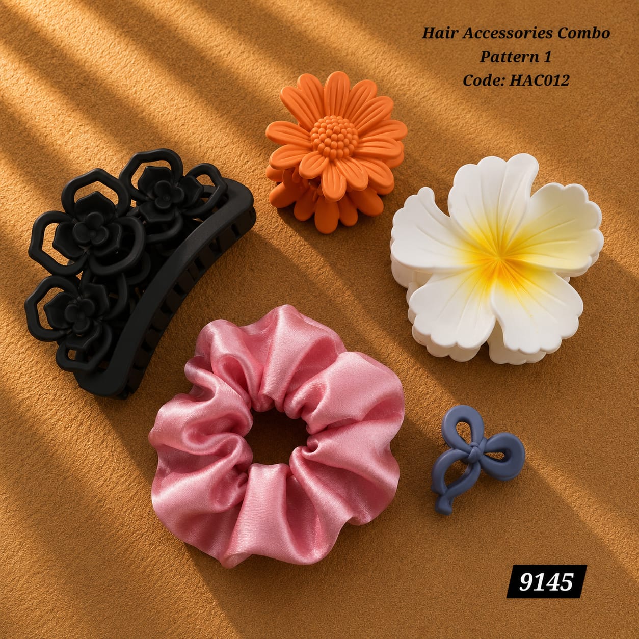 Korean Hair Accessories Combo Claw Clips & Scrunchies  - HAC012