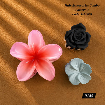 Korean Hair Accessories Combo Trendy Claw Clips - HAC024