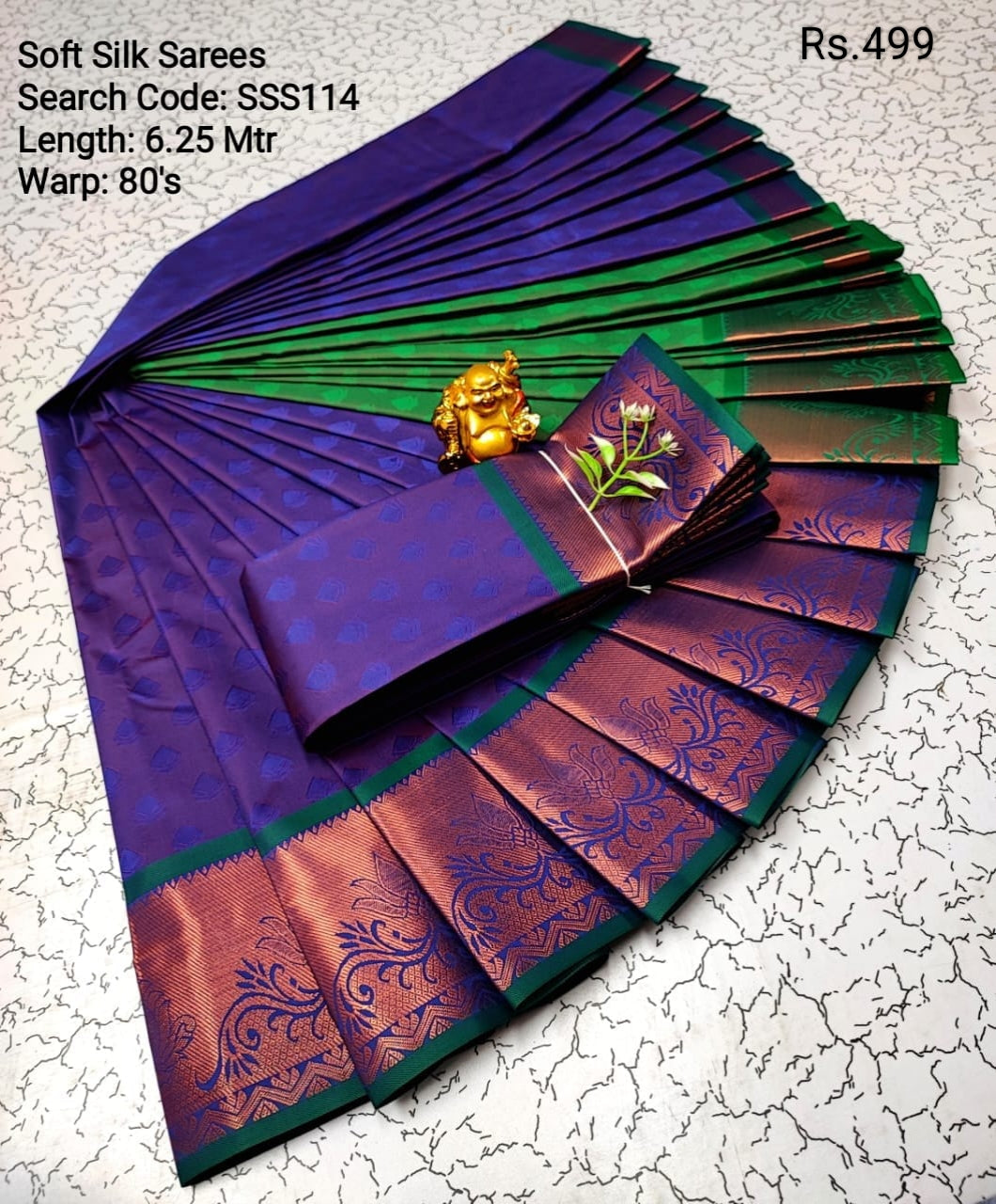 Dark Purple Saree with Blouse -SSS114