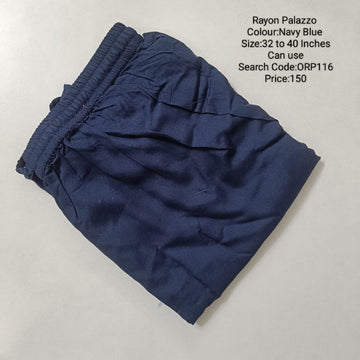 Navy Blue Free Size Rayon Palazzo - ORP116
