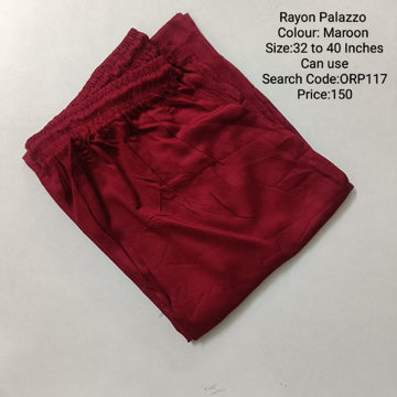 Maroon Free Size Rayon Palazzo - ORP117