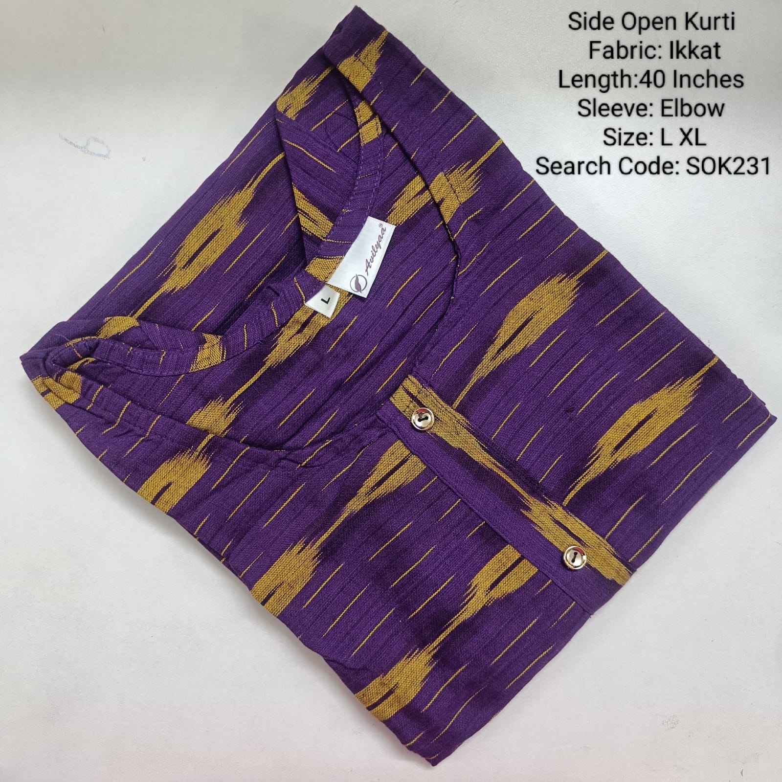 Purple Side Open Kurtis -SOK231