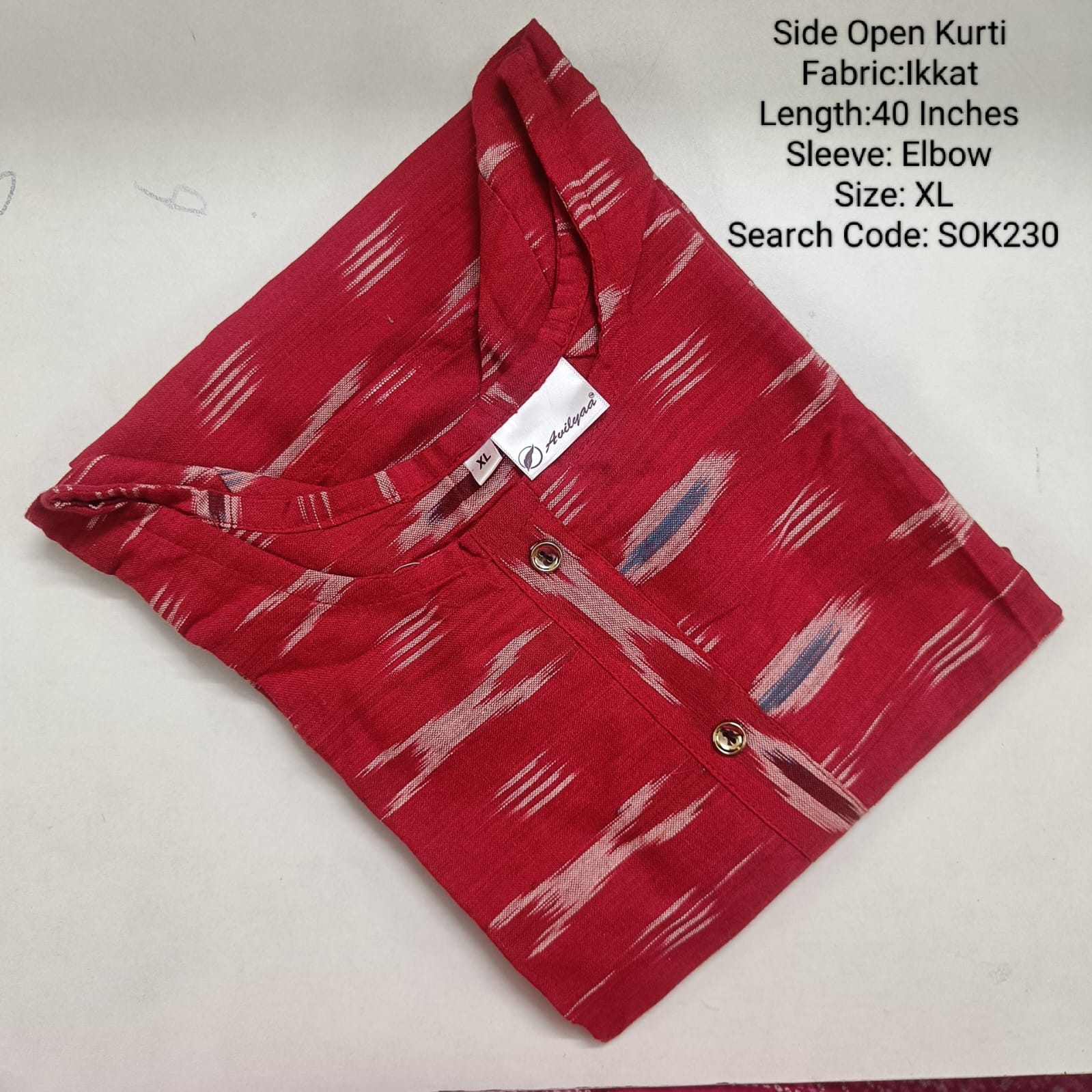 Red Side Open Kurtis -SOK230