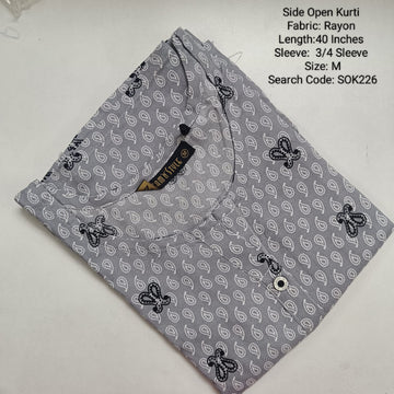Grey Side Open Kurtis -SOK226