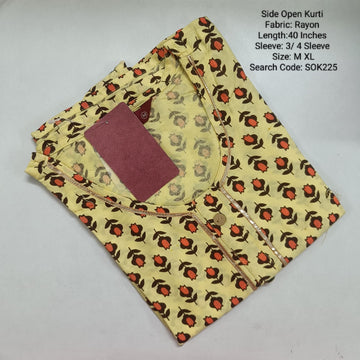 Yellow Side Open Kurtis -SOK225