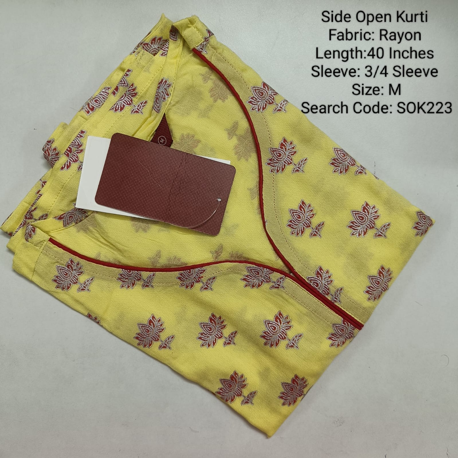 Yellow Side Open Kurtis -SOK223