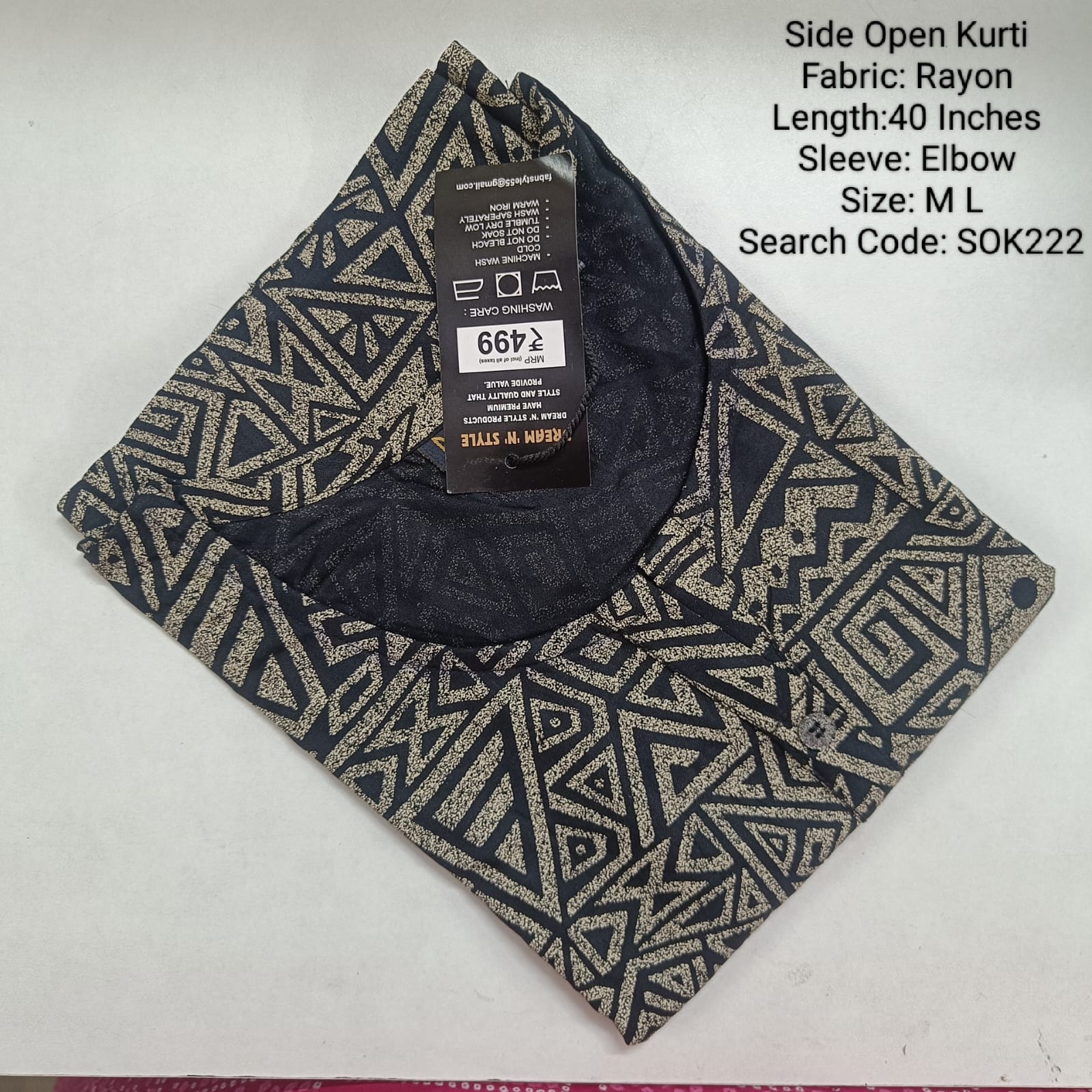 Black Side Open Kurtis -SOK222