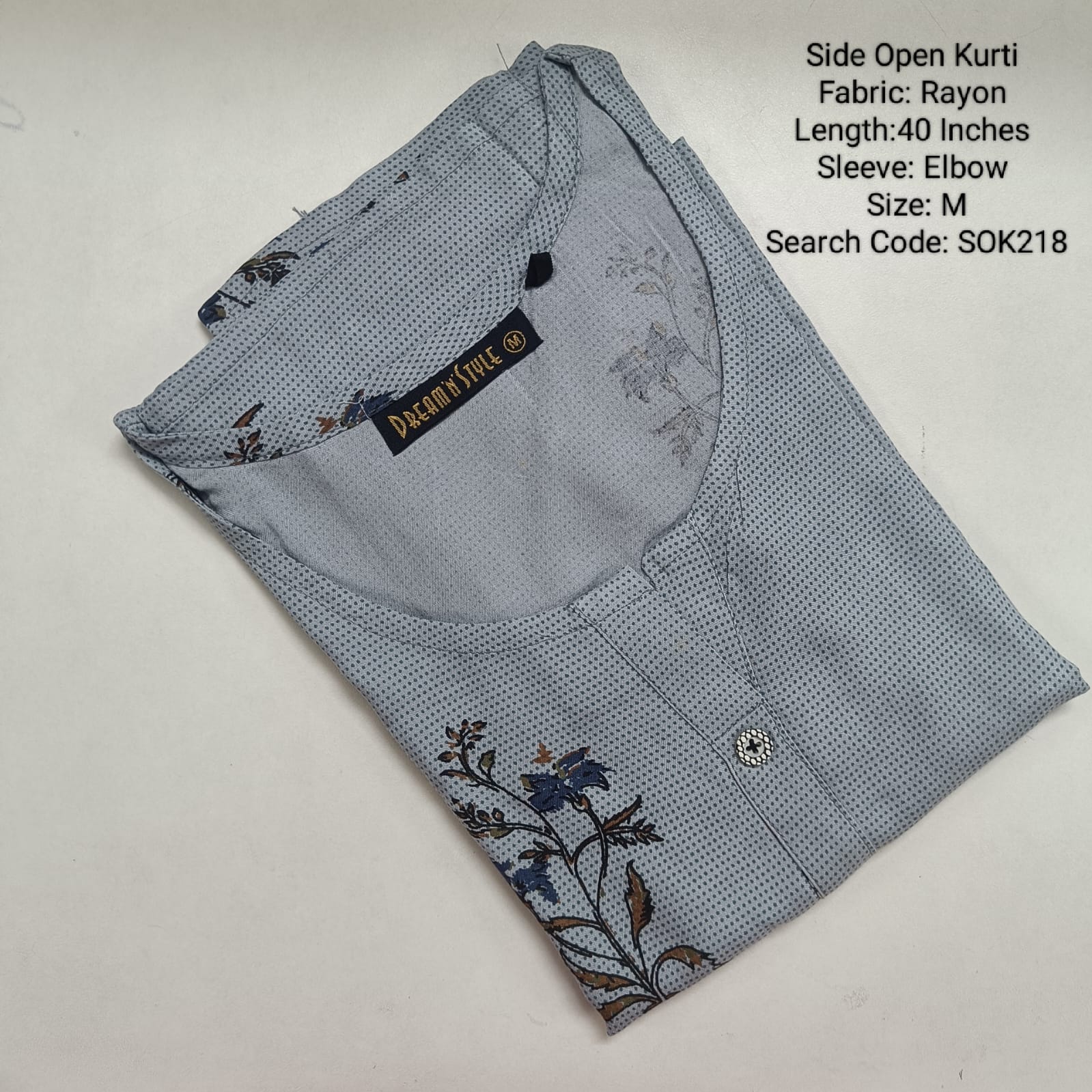 Grey Side Open Kurtis -SOK218
