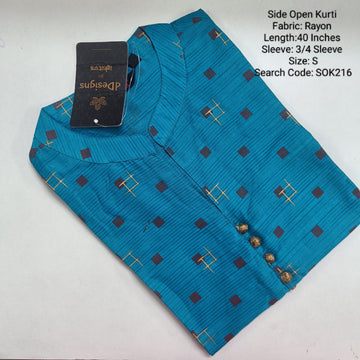 Blue Side Open Kurtis -SOK216