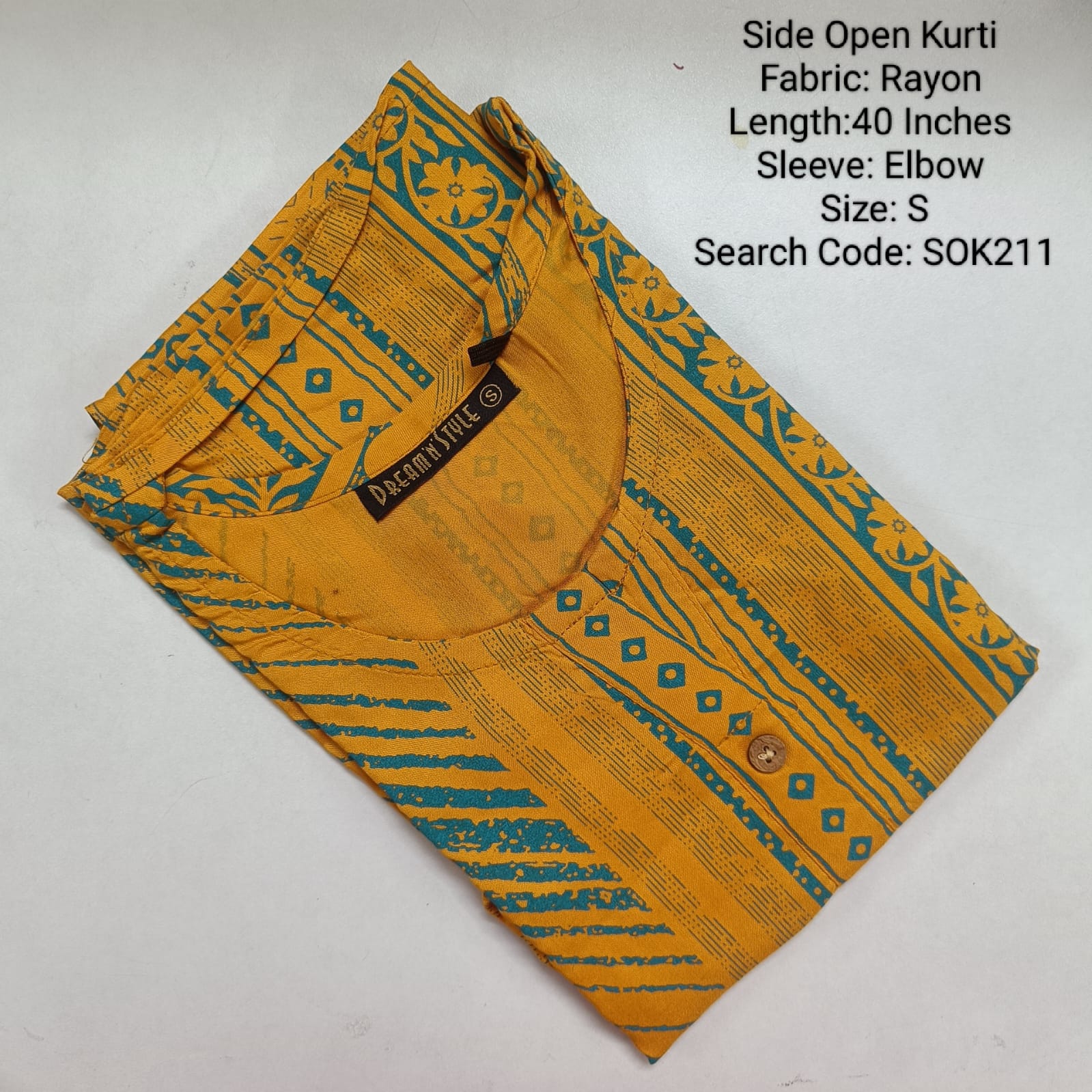 Yellow Side Open Kurtis -SOK211