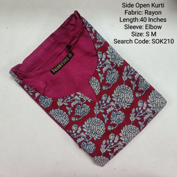 Rani PInk Side Open Kurtis -SOK210