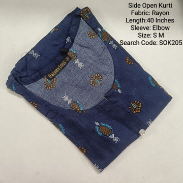 Navy Blue Side Open Kurtis -SOK205