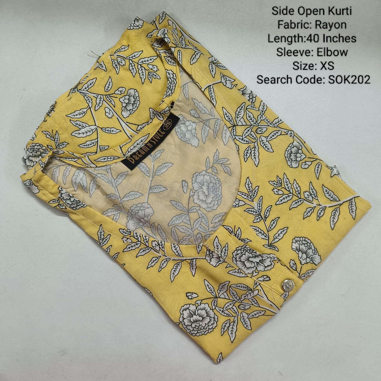 Yellow Side Open Kurtis -SOK202