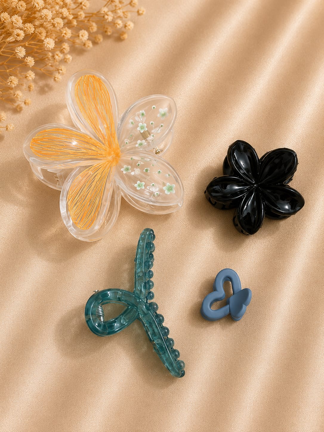 Korean Hair Accessories Combo Trendy Claw Clips -  HAC034