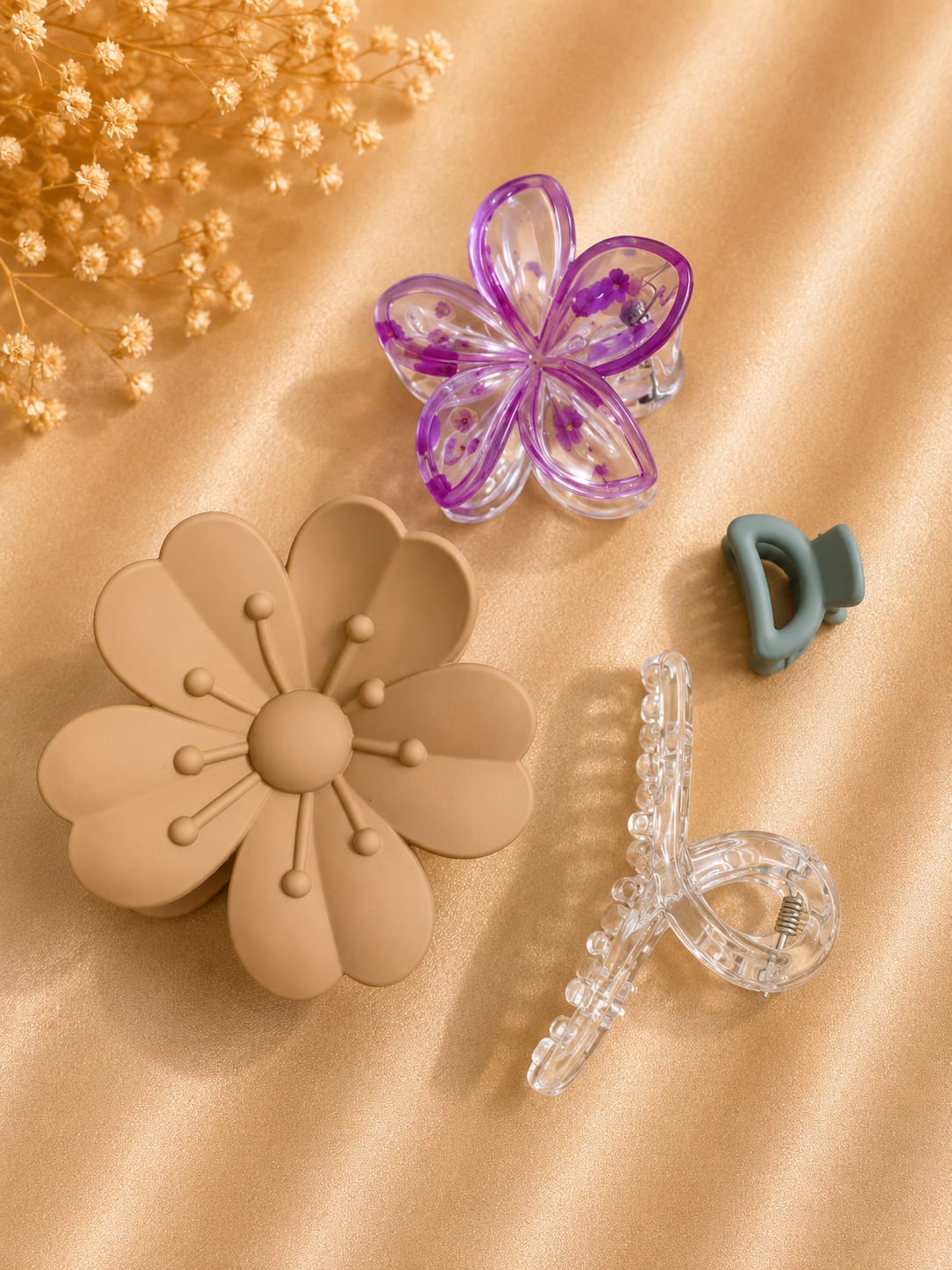 Korean Hair Accessories Combo Trendy Claw Clips -  HAC031