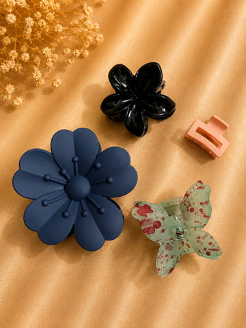 Korean Hair Accessories Combo Trendy Claw Clips -  HAC030